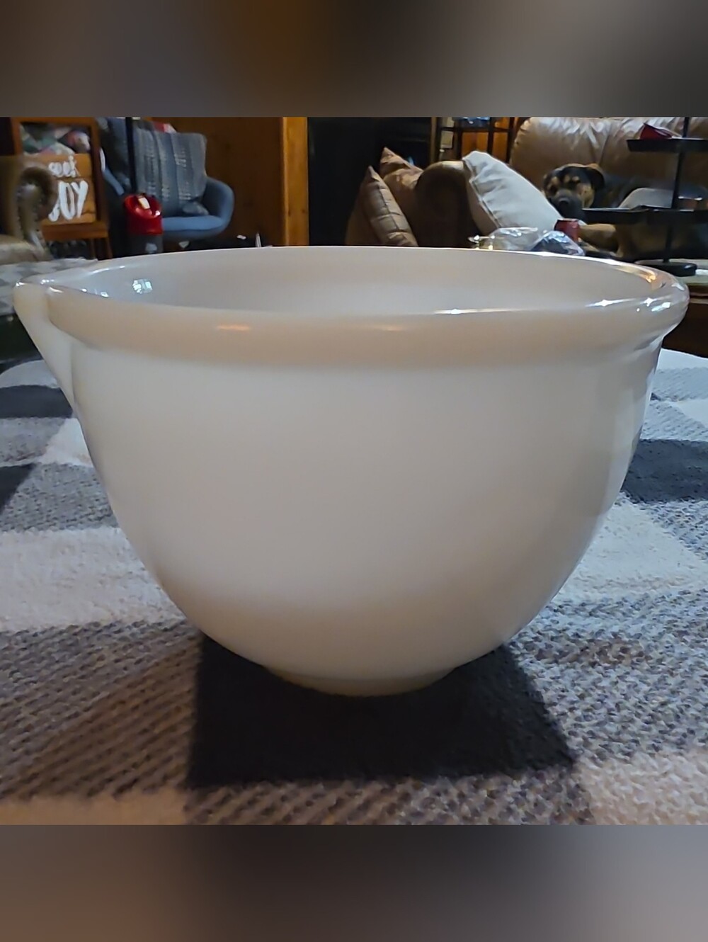 Vintage Glasbake for Sunbeam White Milk Glass Mixmaster Mixing Bowl